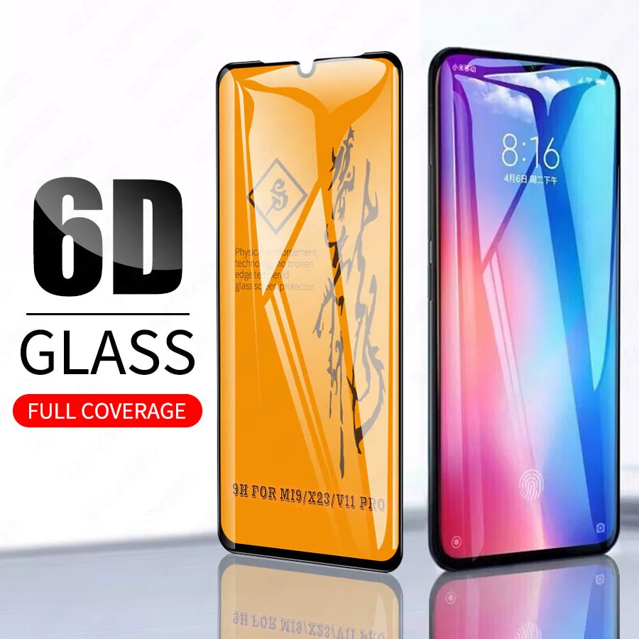 6D полный клей покрытие из закаленного стекла для Xiaomi Mix3 F1 9 8 CC9 SE полноэкранное