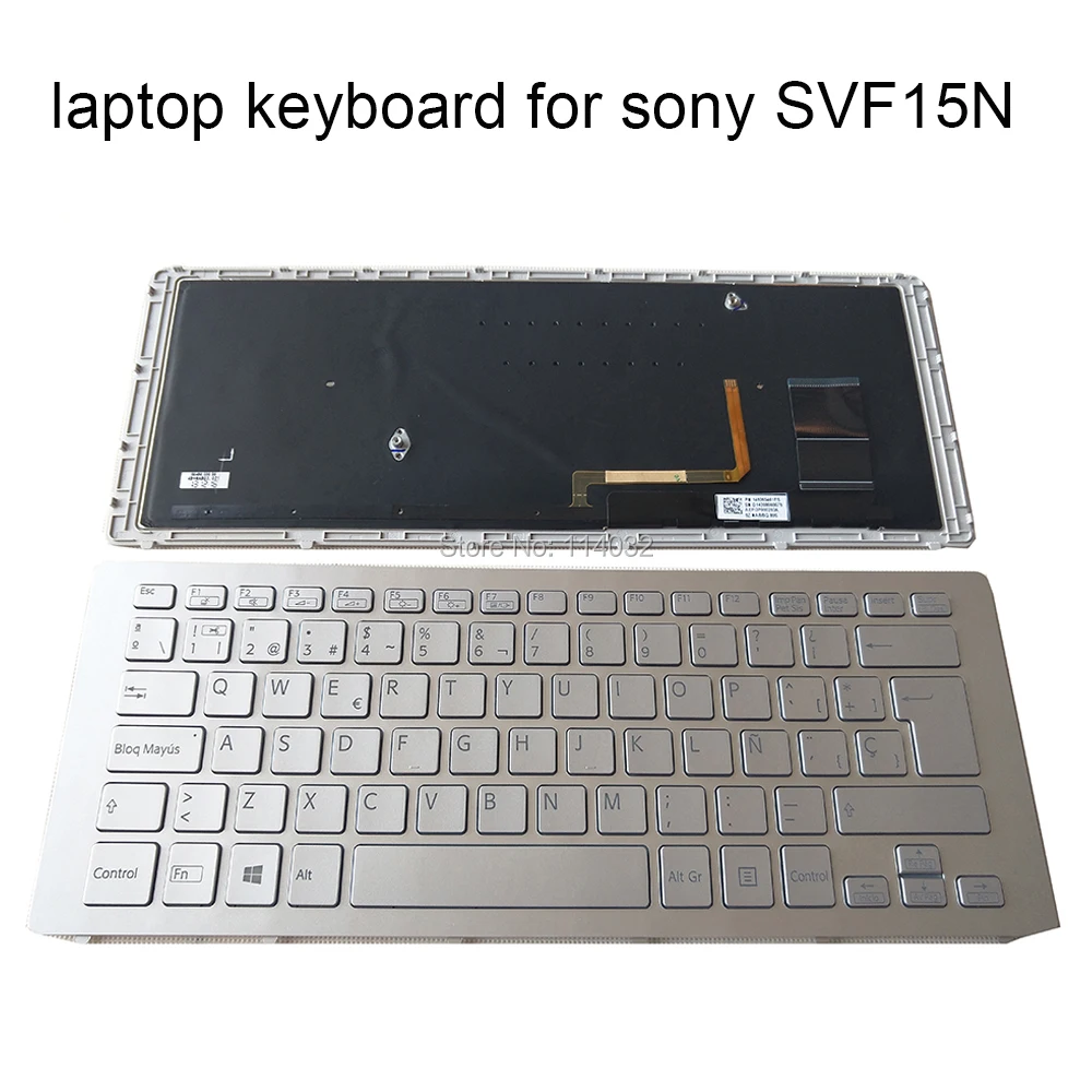 

Replacement keyboards Backlit keyboard SVF15 for SONY Vaio SVF15N SVF 15N SP Spanish silver with frame Screw set new 149265461ES