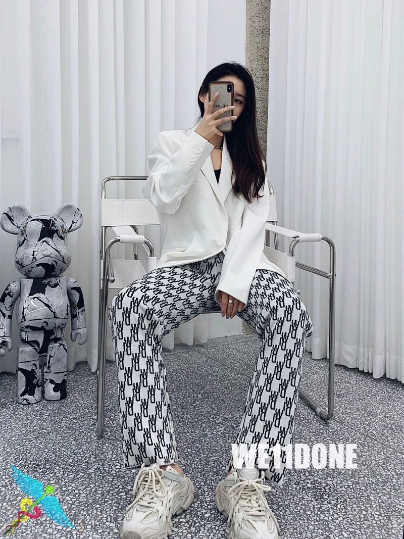 WE11DONE Pants Best Version Black White 