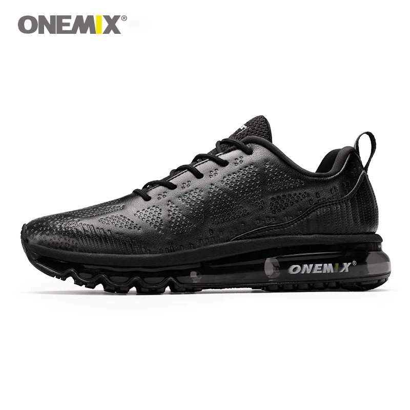 black ONEMIX спортивная обувь для мужчин кроссовки с воздушной подушкой прогулочная обувь с дышащей сеткой спортивные кроссовки - Цвет: black