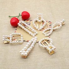 New Style Network Red Pearl Children Hairpin Headdress Rhinestone Long Clip Alloy Headband Yiwu Accessories Wholesale