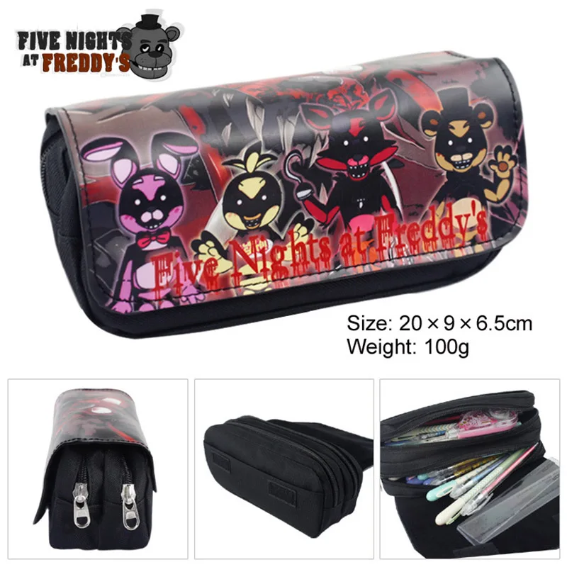 

Five Nights At Freddy's Freddy Pencil Bags Zipper Pen Case Large Capacity Double Layers Women Makeup Bag Wallet Bag Action Toys