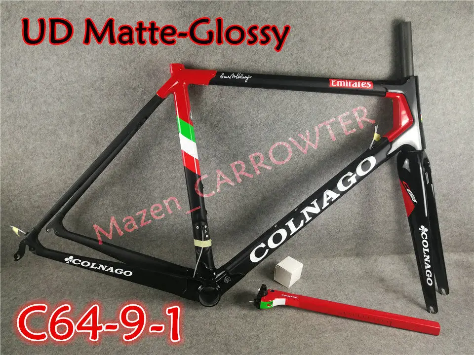 Excellent Blue Black Colnago C64 carbon road frames Handlebar Saddle Bottle cages 50mm carbon wheels 26