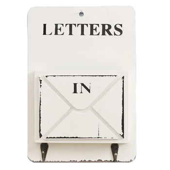 

Creative Multifunction Keys Hanging Hooks Envelope Sundries Storage Box Retro Rangement Shelf Wood Boxes Vintage Home Decoration