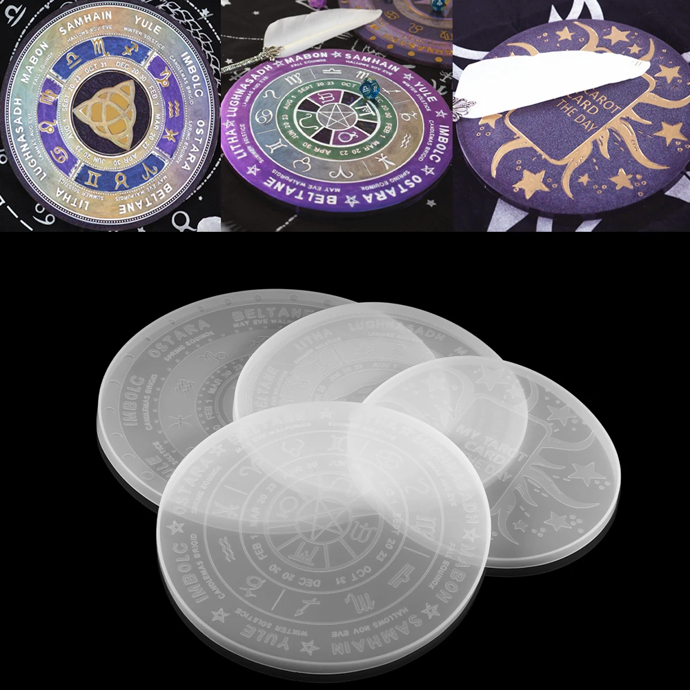 

1pcs Divination Tarot Silicone Molds Constellation Compass Astrology Board Epoxy Resin Mold For DIY Crafts Tray Accessories
