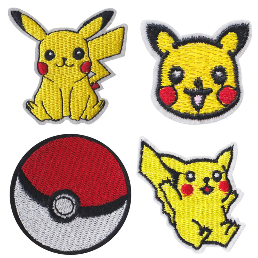 Pokemon Iron on Patches Patch Denim Embroidery Eevee, Charizard,  Charmander, Pikachu, Squirtle, Bulbasaur, Meowth, Pokeball 