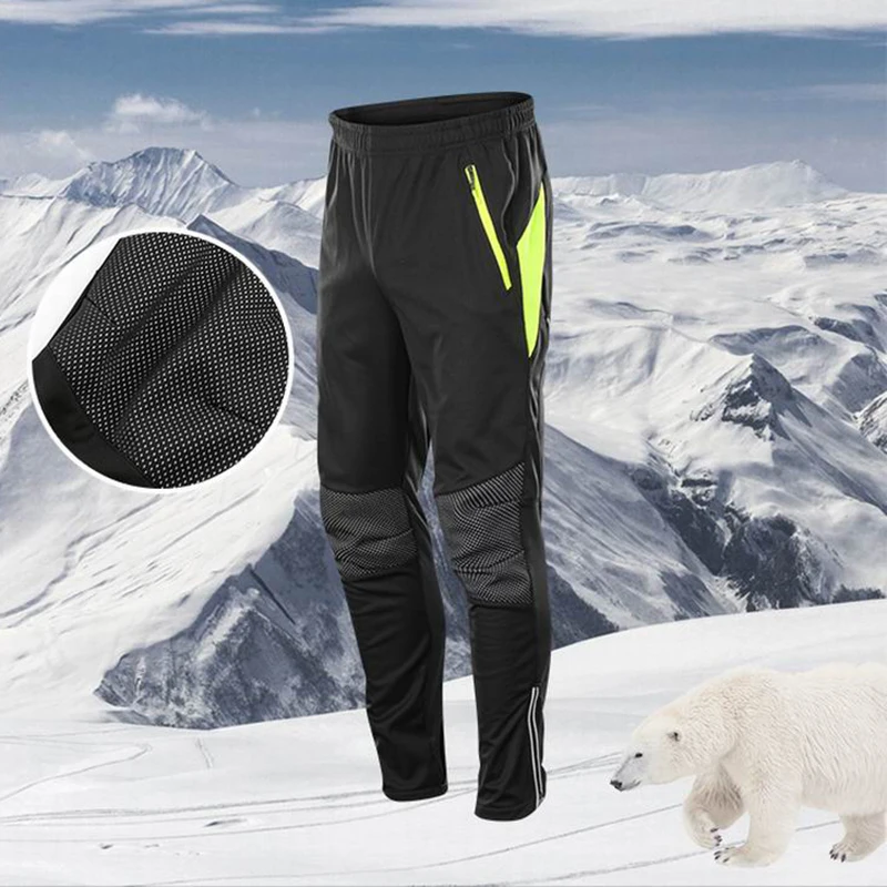 M-4XL мужские теплые флисовые спортивные штаны для велоспорта, водонепроницаемые мужские зимние ветрозащитные дышащие спортивные штаны для мужчин