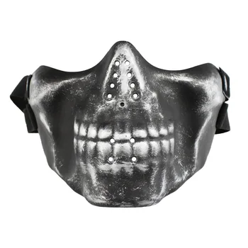 

Skull Airsoft Masks Hunting Knight Half Face Mask Elastic Headband TPU Mouth Mask Lower Guard Protective Mask Masquerade Cosplay