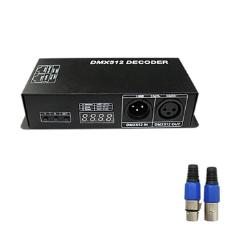 

3CH RGBW DMX 512 Decoder LED Controller 3 Channel x 4A with LED Display for LED Strip Light DC12-24V