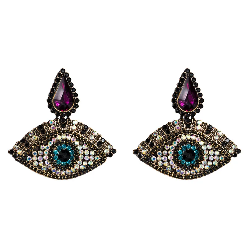 Pauli Manfi New Big Eye Bohemian Earrings Fashion Statement Earrings Women Party Drop Earrings Dangle Jewelry Accessories