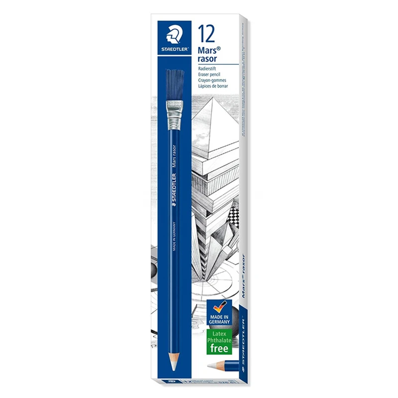6/12 шт STAEDTLER 526 61 карандаш стильный ластик+ кисть школьные канцелярские принадлежности карандаш ластик шариковые гелевые ручки с ластиками - Цвет: 12PCS