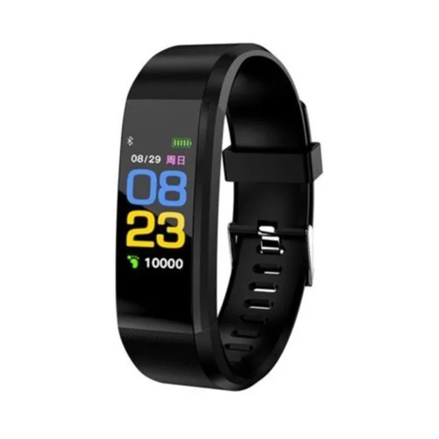 ID115 Plus Smart Wristbands Health Monitor Heart rate/Blood Pressure/Pedometer Bluetooth Waterproof Sports Bracelet Band PK M3 - Цвет: Черный