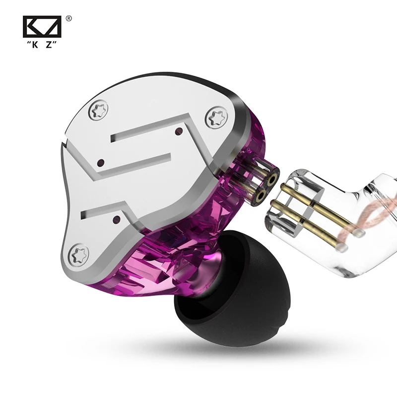 KZ ZSN металлические наушники гибридная технология в ухо монитор наушники Спорт шумоподавление Гарнитура 1BA+ 1DD HIFI бас наушники