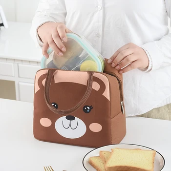 

Cartoon Animal Rilakkuma Lunch Bag Women Girl Kids Portable Insulated Tote Cooler Thermal Food Fresh Picnic Capacity Foil Ice