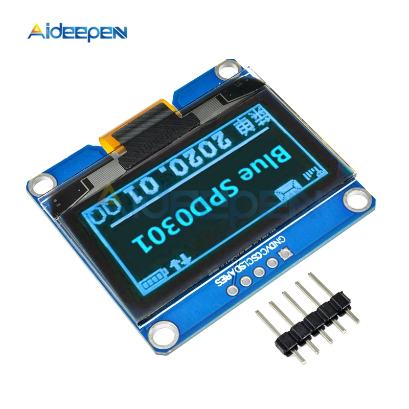 Модуль OLED дисплея 1 54 дюйма 5pin 128x64 IIC I2C IPS интерфейс SPD0301 Привод IC постоянный ток 3 В