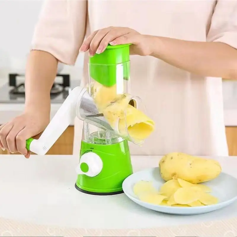 Manual Vegetable Cutter Slicer Kitchen Accessories Multifunctional Round Mandolin  Slicer Potato Cheese Kitchen Gadgets - AliExpress