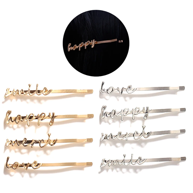 Fashion Women Letter Modeling Hairpins Girl