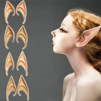 

1 Pair Elves Cosplay Ears Men Women Halloween Holiday Party Ears Accessories Angel Simulated Role Prop Latex Fairy Pointed