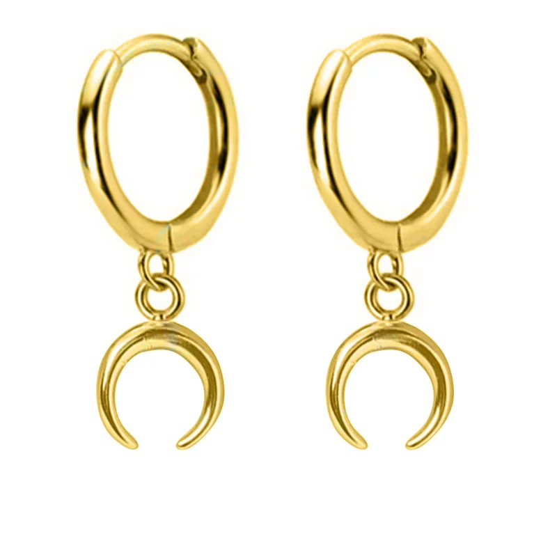 E Gold Новинка, маленькие 925 пробы, серебряные Подвесные серьги-гвоздики, серьги для женщин, молния, луна, глаз, животные, очаровательные маленькие серьги-гвоздики DA491 - Окраска металла: E Gold