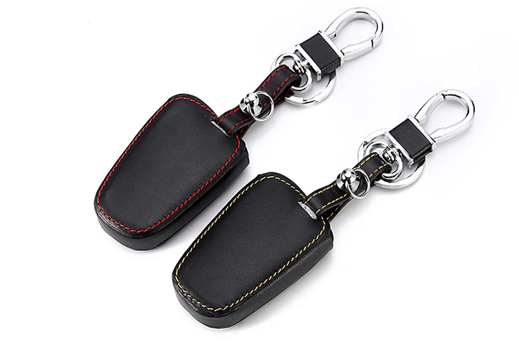 High Quality Top Layer Leather Key Cover Car Automobile Key Case For Car For Hyundai Solaris Accent Elantra ix35 ix45 Santa Fe
