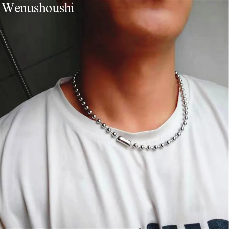 6 мм толстые Бусы из нержавеющей стали цепи ожерелья для женщин мужчин хип хоп панк Чокеры ожерелья Рок уличный шик ожерелье Подарки