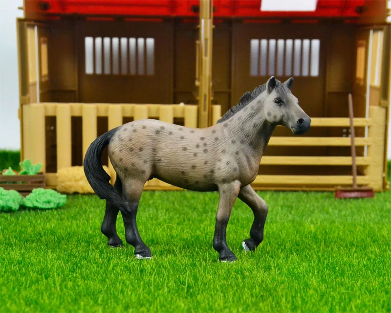 Knabstrupper male 44 вида сельскохозяйственных животных Appaloosa Гарвардский Ганновер Clydesdale Quarter arabian Horse коллекция ферма стабильная фигурка модель детская игрушка - Цвет: Knabstrupper male