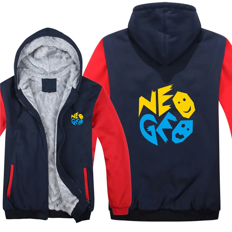 Зимние толстовки Neo Geo MVS, теплые мужские модные шерстяные куртки с подкладкой Neo Geo MVS, толстовки, мужские пальто