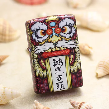 

Genuine Zippo oil lighter copper Designer Personalized Get rich cigarette Kerosene lighters Gift With anti-counterfeiting code