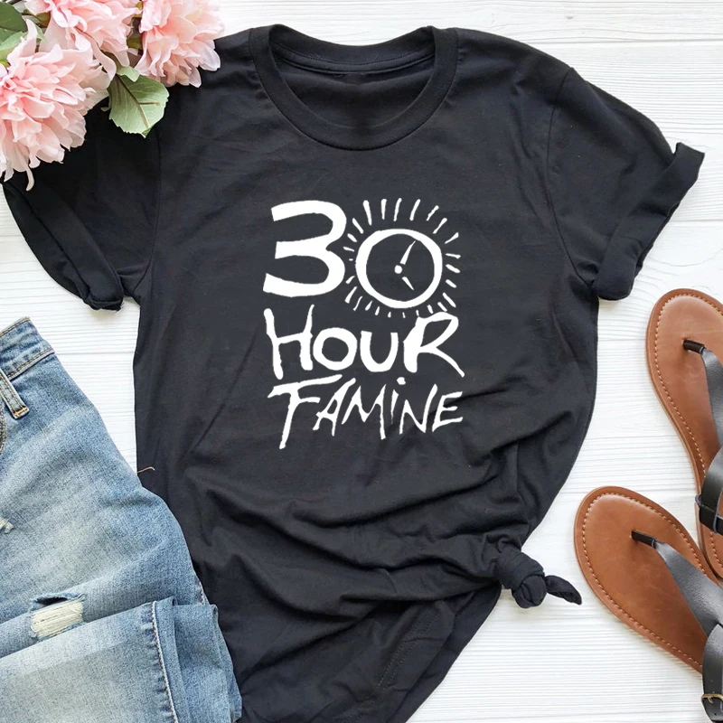 30 часов голод футболка Эстетическая уличная вдохновляющая женская мода