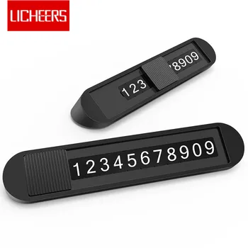 

Licheers Temporary Car Parking Card ABS alloy Telephone Number Card Notification Car Styling Phone Number Card Holder in Car