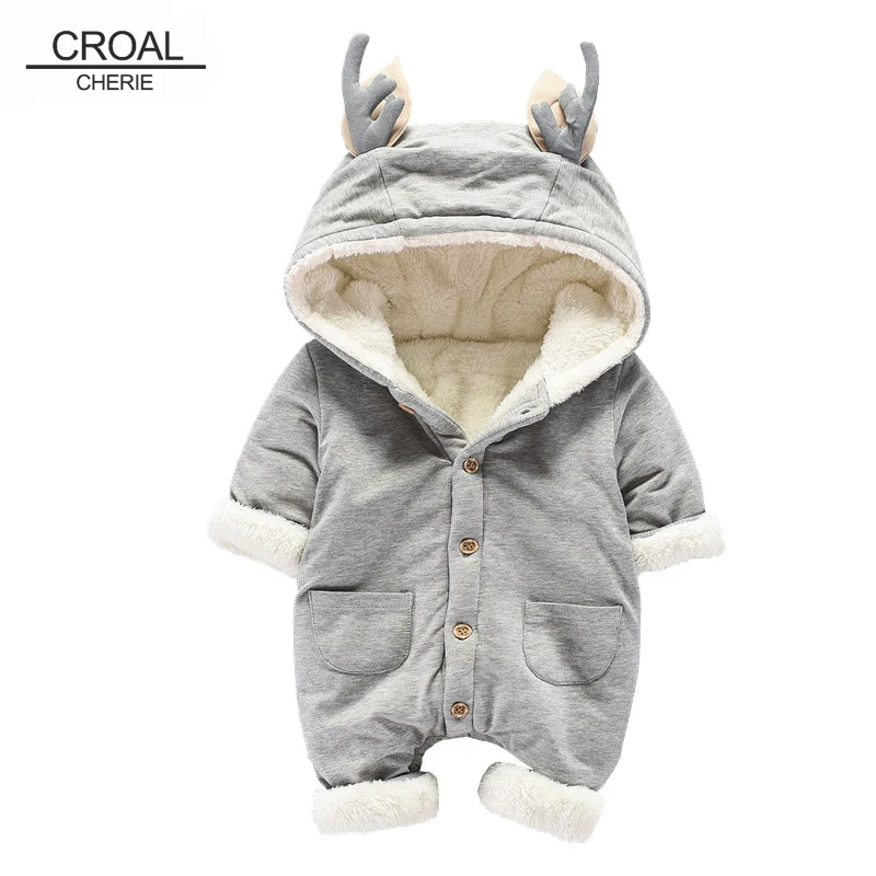 CROAL CHERIE/утепленный флисовый комбинезон для мальчиков и девочек, зимняя детская одежда, одежда для маленьких девочек, Рождественский костюм, 66-90 см