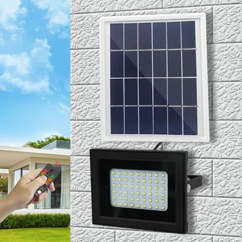 

54LED Solar Wall Light IP66 Waterproof Outdoor Garden Street Lamp with Remote Control Adjustable Brightness Spotlight Solar Lamp