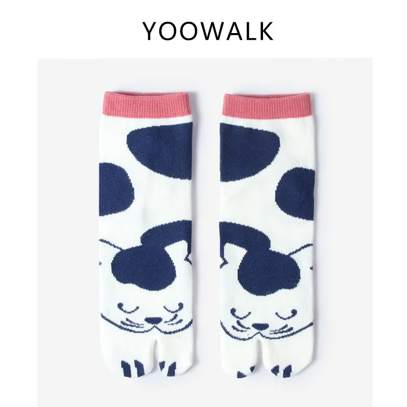 YOOWALK/ год; красные носки; носки с двумя пальцами с изображением кота; носки с двумя пальцами в японском стиле; cloven MM