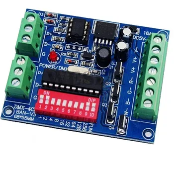 

4 Channel DMX512 Decoder Dimmer Driver 4CH RGBW DMX Controller DC5V-24V for RGBW LED Strip Light Tape Lamp Module