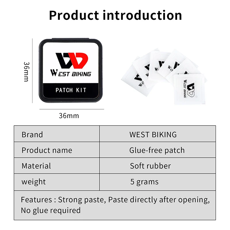 WEST BIKING велосипедная внутренняя шина патчи 6 шт./компл. быстрое высыхание без клея MTB шины для велосипеда и заплаток для шин инструменты для ремонта велосипеда аксессуары