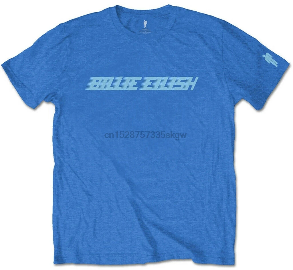 Camiseta con el logotipo de Billie Eilish Blue Racer (azul)-¡nuevo oficial!  - AliExpress