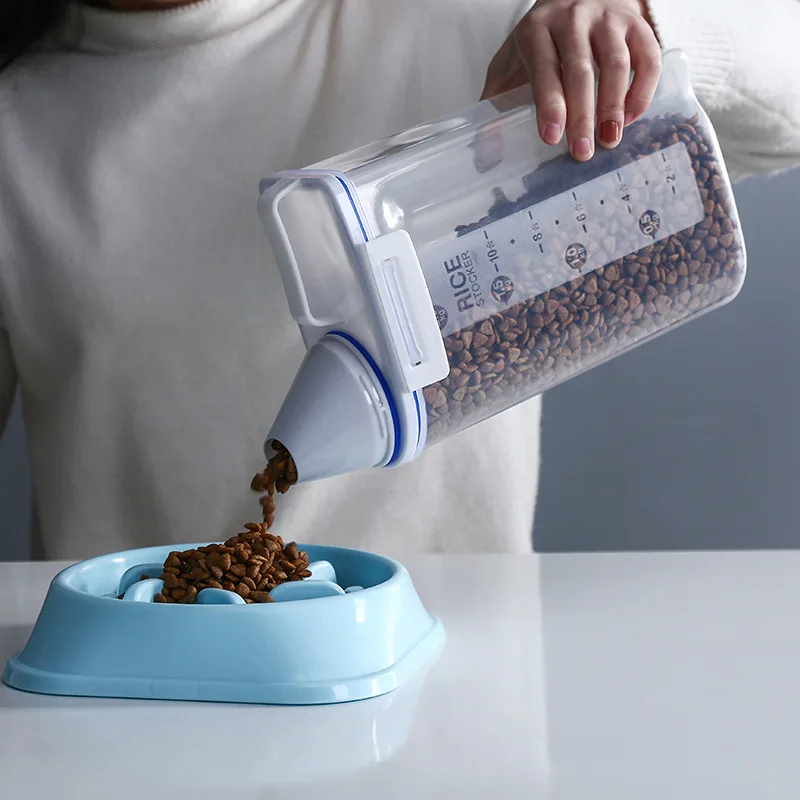 

Pets Food Storage Container Airtight Dog Cats Foods Container with Measuring Cup Box Grain Barrel Pet Storage Storage Tank