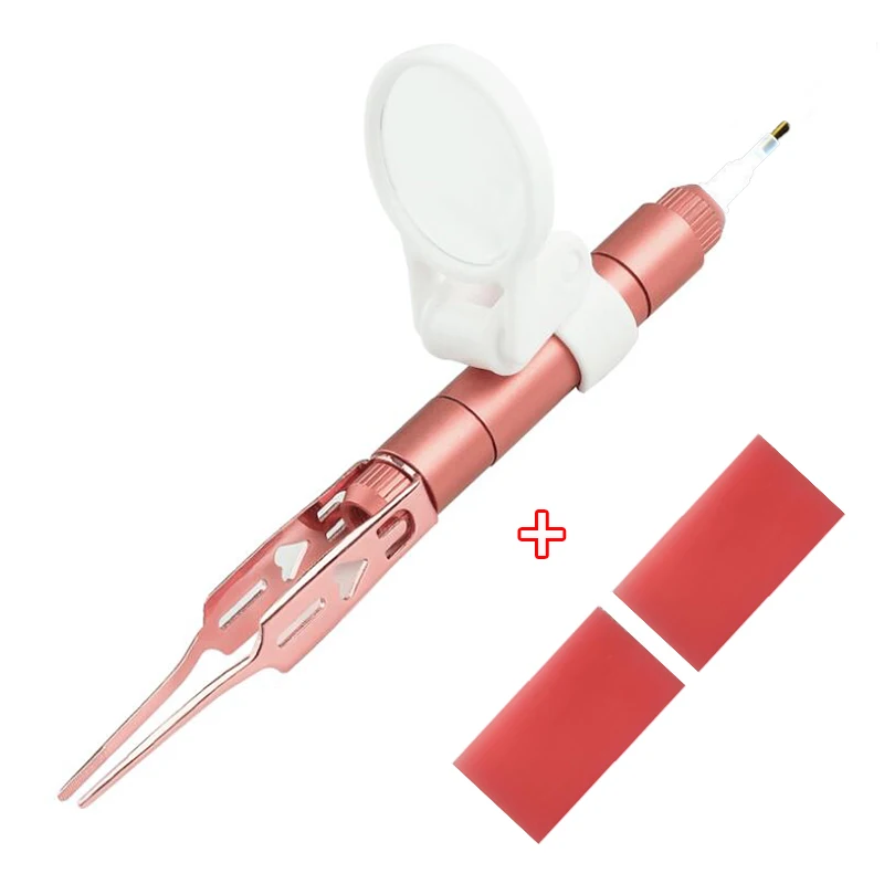 New LEd Lighting Pen With Tweezers for Diamond Painting tools Embroidery Accessories Point Drill pen Mosaic Tool Pens | Дом и сад