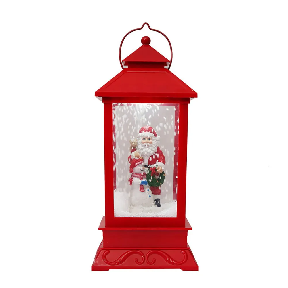 Fashion Santa Claus Snow Music Lantern Kids Toy Gift Christmas Festival Ornament Table Decoration - Цвет: Красный