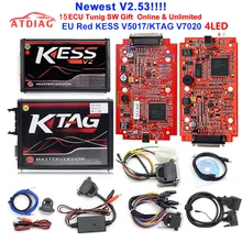 2020 Ktag KESS K etiqueta V7.020 KESS V2 V5.017 SW V2.25 v2.47 2,53 maestro herramienta de sintonización de Chip ECU K-TAG 7.020 en línea mejor KTAG V7.003