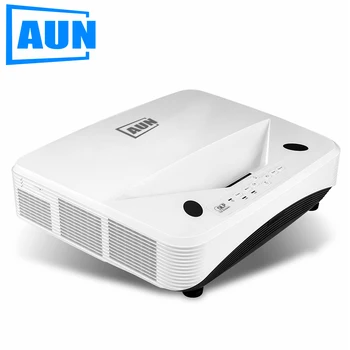 Online AUN Laser TV 10000 ANSI Lumen (Reflektierende Ultra Kurze Werfen) Full HD 1920x1080P Projektor Heimkino 4K Über HDMI Holographische