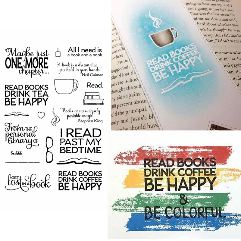 Phrases About Reading Books Clear Stamps Phrases Kids Transparent