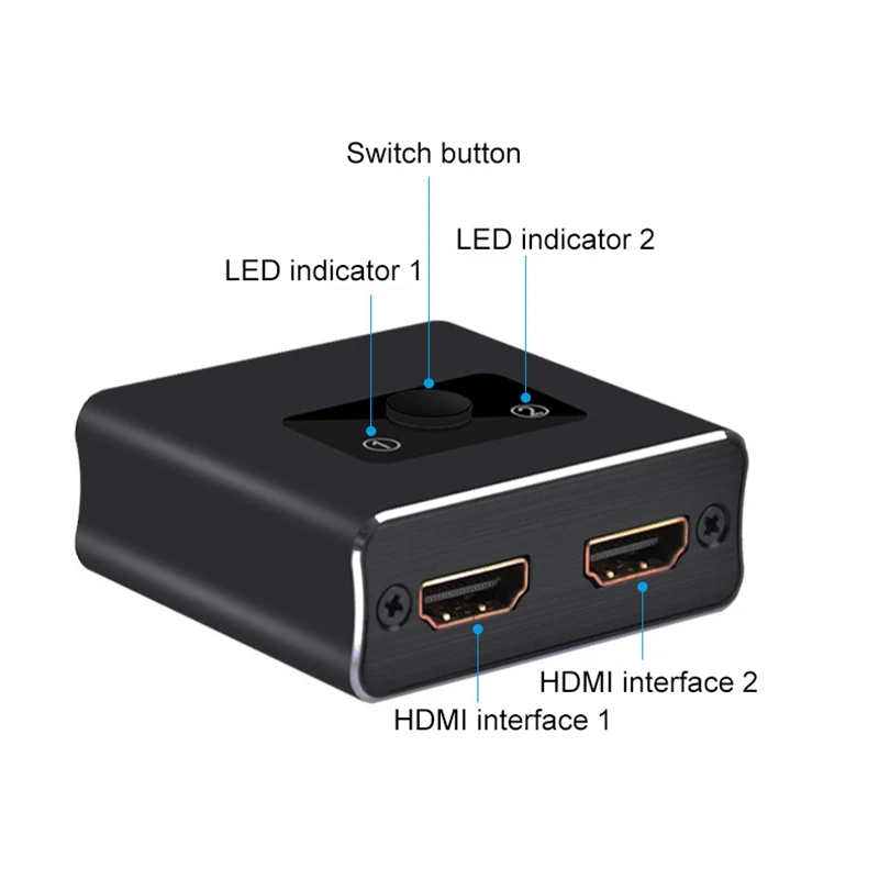  Hdmi Splitter hdmi Switch-Ultra Hd 4K Non Richiede Alimentazione Esterna 2 Porte Hdmi Switcher per 