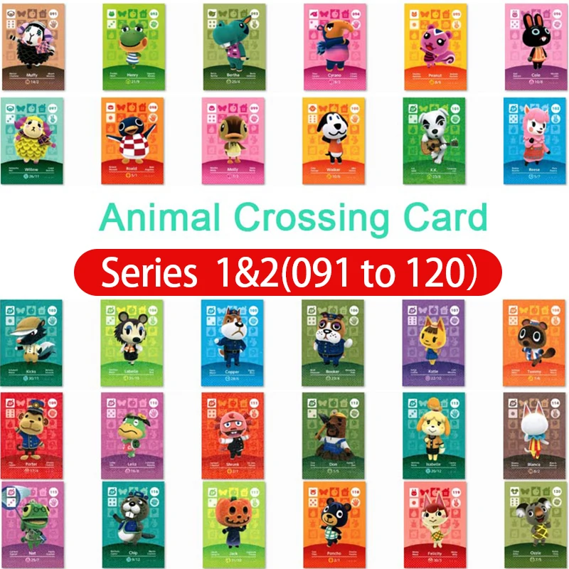 

Animal Crossing Card Amiibo Card Work For Ns Games Series 1/2 Animals Crossing 91 to 120