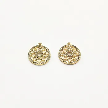 

New arrival! 21x19mm 50pcs Rhinestone Round Charm for Hand Made Earrings DIY parts,Jewelry Accessories Findings & Component