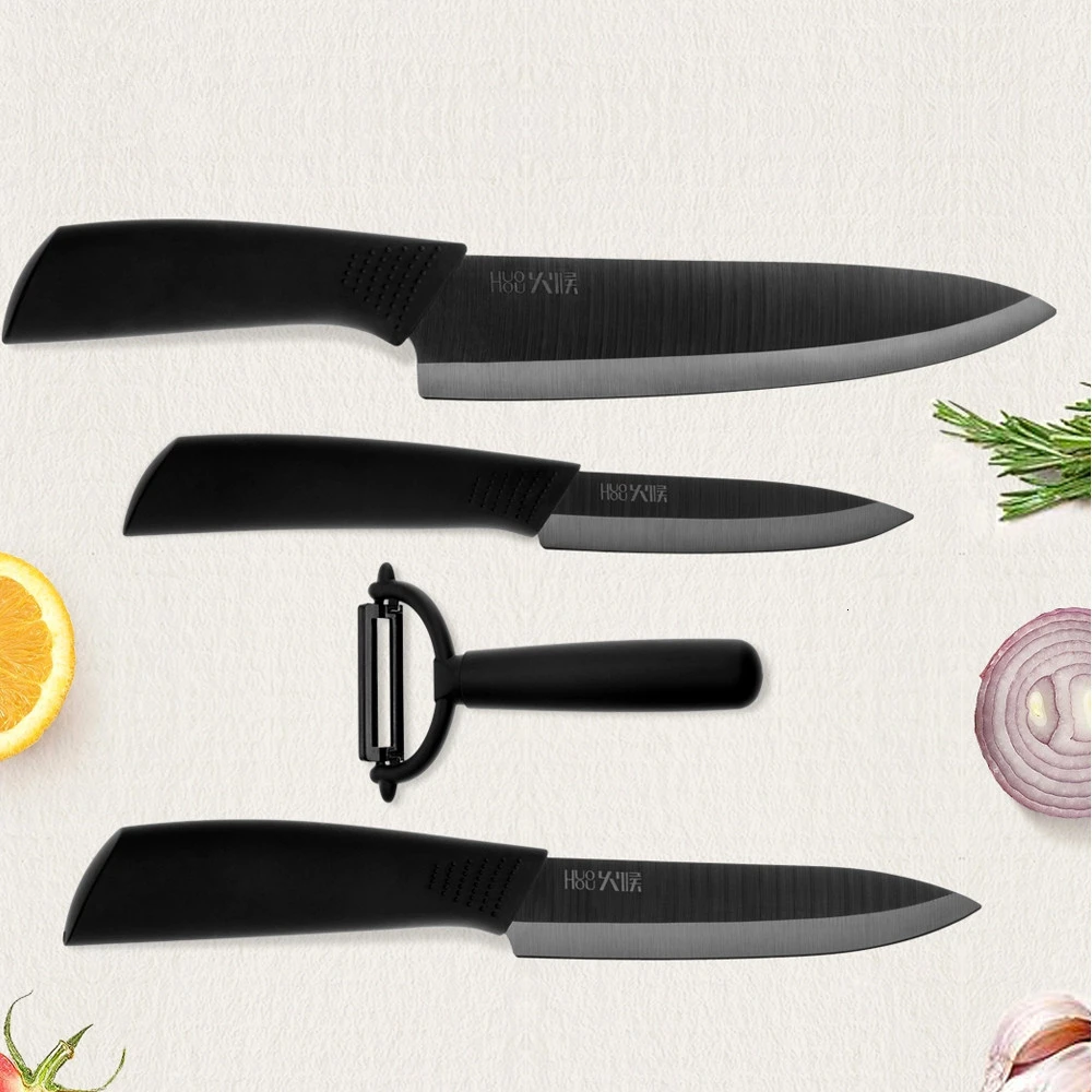 Youpin Huohou Nano-ceramic ножи повара набор 4 6 8 дюймов шеф-повара нож печи тоньше кухонный нож кухонные инструменты