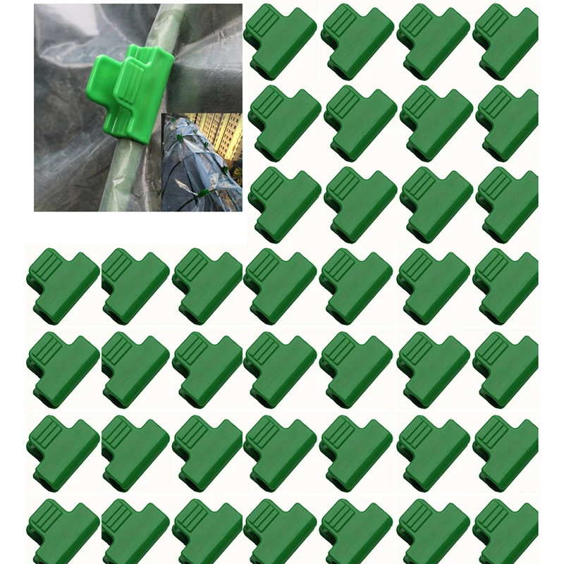 

40/80Pieces Greenhouse Clamps Film Row Cover Netting Tunnel Hoop Clip Frame Shading Net Rod Clip for Plant Extension Support