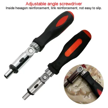 

Adjustable Angles Screwdriver 0-180 Degree Multi Function Ratchet Screwdriver 1/4 Inch Inside Hexagon Interface