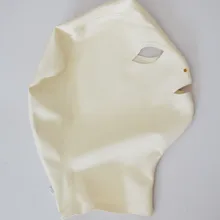 Белая латексная маска резиновый капюшон для праздничной одежды комбинезон уникальный унисекс Фетиш Косплей Маска