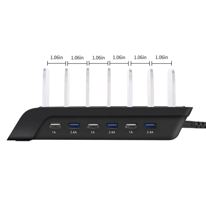 Зарядная станция для нескольких устройств USB Зарядное устройство станции 6-Порты и разъёмы зарядка через usb держатель для телефона DU55